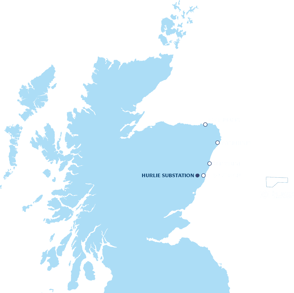 A map which displays the location of the project