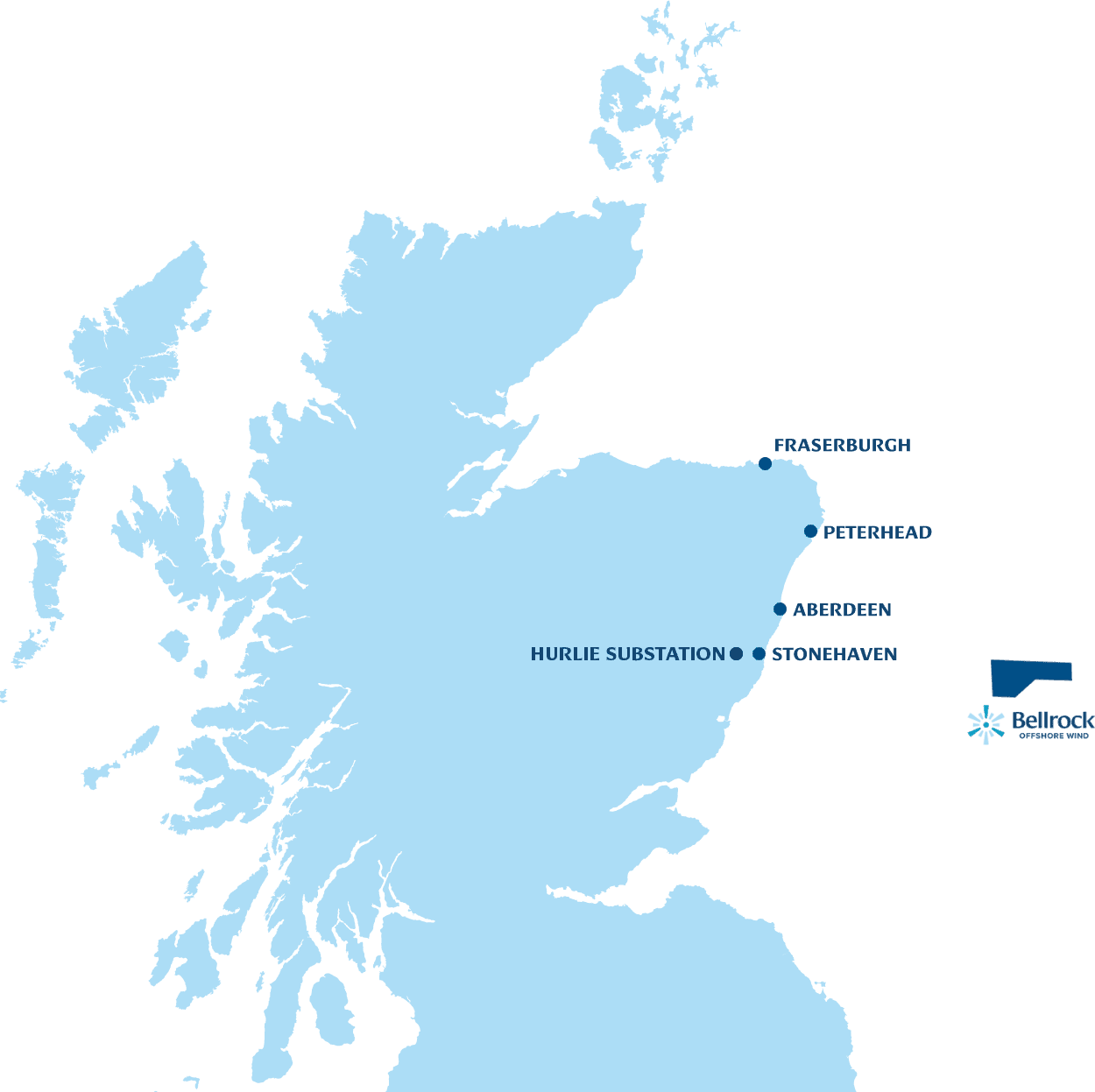 A map which displays the location of the project